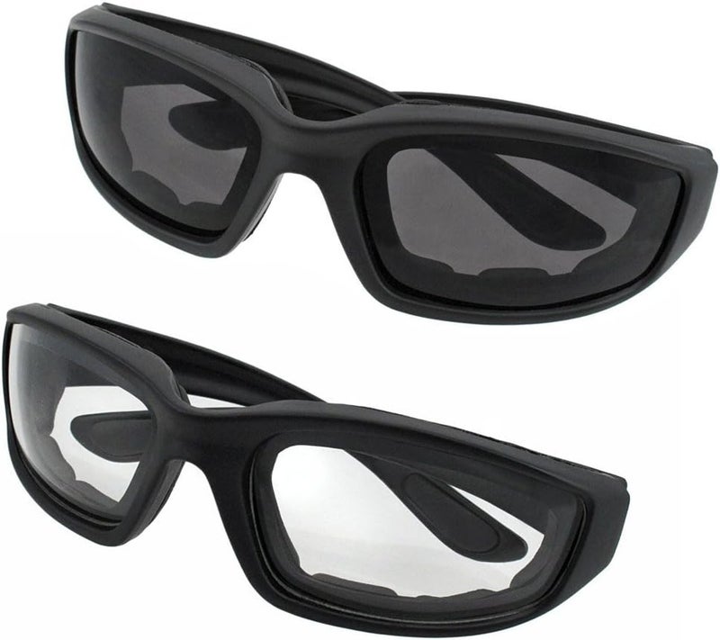 grinderPUNCH Motorcycle Riding Glasses - 2 Pair Smoke & Clear with Foam Padding - Image 4